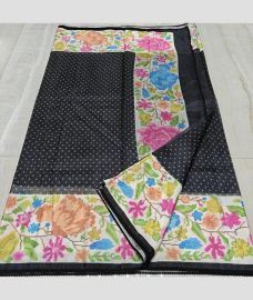 Black and Cream kota sarees with All over Printed design