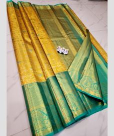 olive green and brown colour kuppadam pattu sarees with All over design