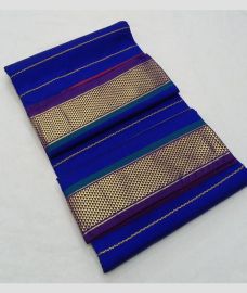 Royal  Blue and Magenta madisar sarees with All over Lines design