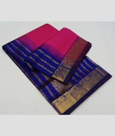 Pink and Royal Blue madisar sarees with All over Lines design