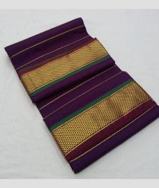 Plum Velvet and Golden madisar sarees with Kanchi Border design