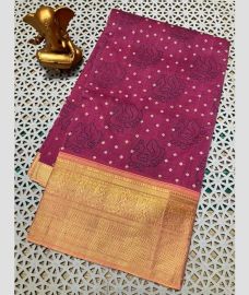 purple colour mangalagiri cotton sarees with Kanchi Border design