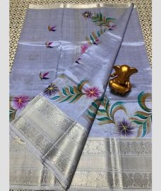 light blue colour mangalagiri pattu sarees with All over design