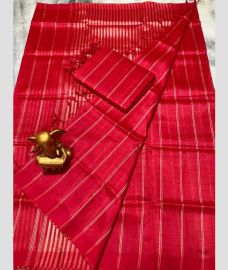 magenta red coloru mangalagiri pattu sarees with All over Lines design