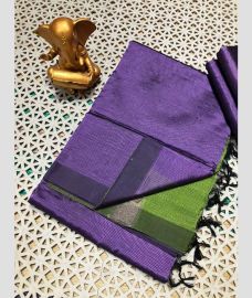 purple colour mangalagiri pattu sarees with Plain design