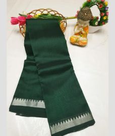 green colour mangalagiri pattu sarees with Kanchi Border design