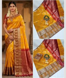 olive colour mangalagiri pattu sarees with Kanchi Border design