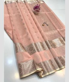 pink colour mangalagiri pattu sarees with All over Buttas design