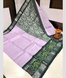 silver and grey colour mangalagiri pattu sarees with Pochampally Border design