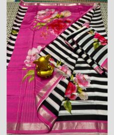 purple and grey colour mangalagiri pattu sarees with All over Printed design