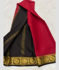 purple colour mysore silk sarees with Plain design