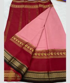 maroon and pink colour mysore silk sarees with Plain design