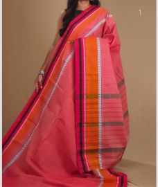 Watermelon Pink and Pink narayanapet cotton sarees with All over Checks design