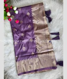 Purple and Godlen paithani sarees with All over Buttas design - PTNS0005546