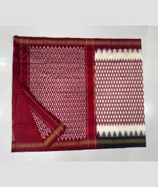 magenta and white colour pochampally ikkat pure silk sarees with All over design