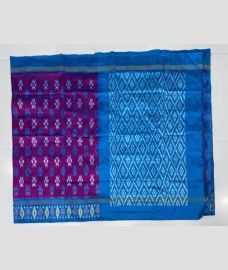 purple and blue colour pochampally ikkat pure silk sarees with All over design