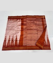 brown and pink colour pochampally ikkat pure silk sarees with All over design