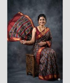 light blue and magenta colour pochampally ikkat pure silk sarees with All over design