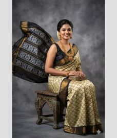 brown colour pochampally ikkat pure silk sarees with All over design
