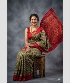 magenta red and grey colour pochampally ikkat pure silk sarees with All over design