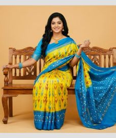 olive colour pochampally ikkat pure silk sarees with All over design
