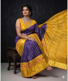 olive and blue colour pochampally ikkat pure silk sarees with All over design