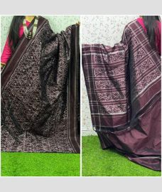 grey and purple colour pochampally ikkat pure silk sarees with All over design