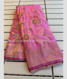Rose Pink silk sarees with All over Meenakari design - SILK0019567