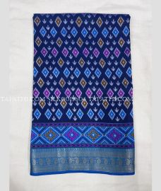 Navy Blue and Blue silk sarees with All over Pochampally design - SILK0019604