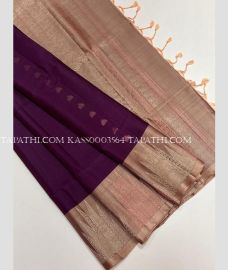 Magenta and Lite Brown soft silk kanchipuram sarees with All over design - KASS0003564