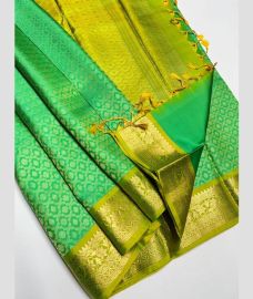 Lite Green and Lite Parrot Green soft silk kanchipuram sarees with All over design