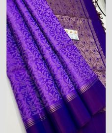 Purple and Plum Purple soft silk kanchipuram sarees with All over Jari design