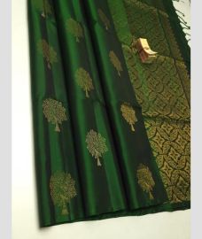 Green soft silk kanchipuram sarees with All over Buttas design