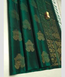 Elf Green soft silk kanchipuram sarees with All over Buttas design