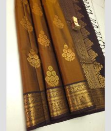 Brown and Chocolate soft silk kanchipuram sarees with All over Buttas design