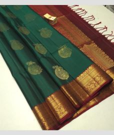 Teal and Maroon soft silk kanchipuram sarees with All over Buttas design