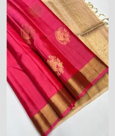 Pink and Cream soft silk kanchipuram sarees with All over Buttas design