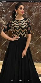Black with gold zari rayon fabric kurthi