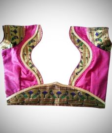 Designer Blouse With Green Banaras Patch Work