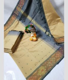 light brown colour tripura silk sarees with all over nakshatra buttas design