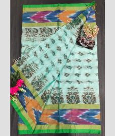 light blue colour uppada cotton sarees with Kanchi Border design