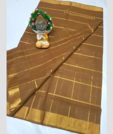 beige colour uppada cotton sarees with All over Checks design