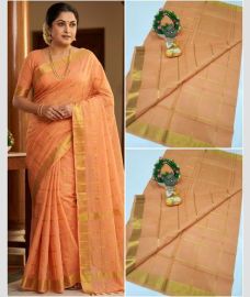 pink colour uppada cotton sarees with All over Checks design
