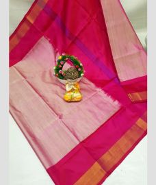 pink and magenta colour uppada pattu sarees with Kaddy Border design