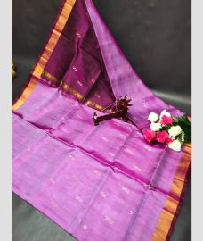 pink and purple colour uppada pattu sarees with All over Nakshtra Buttas design