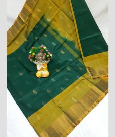 green and olive colour uppada pattu sarees with All over Nakshtra Buttas design