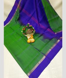 green colour uppada pattu sarees with Plain design