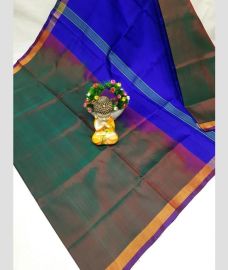 blue and grey colour uppada pattu sarees with Plain design