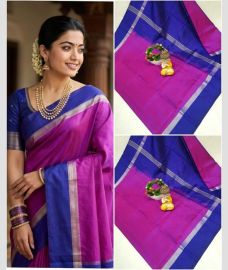 purple colour uppada pattu sarees with Plain design