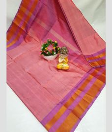 pink colour uppada pattu sarees with Plain design